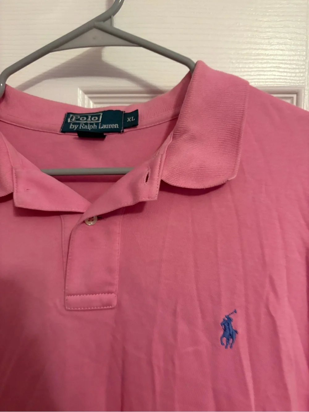Ralph Lauren Men's Rose Pink Polo with Navy Pony
